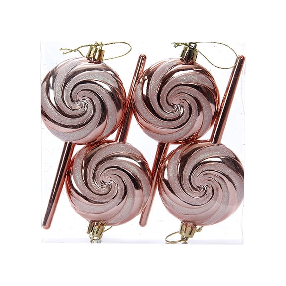 Matoen 4 Pieces Christmas Lollipop Ornaments Plastic Lollipop Christmas Tree Hanging Ornament Fake Candy Lollipop Decorations with Rope for Xmas Tree Home Decor