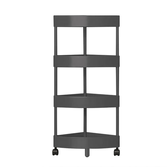 Matoen 4-Tier Bathroom Corner Storage Cart with Detachable Rolling Wheels & Drainage Holes - Space-Saving Mobile Organizer Shelf