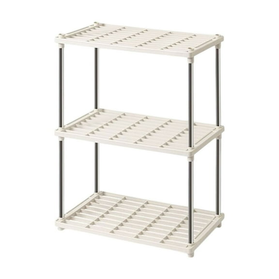 Matoen 4-Tier Ventilated White Storage Shelf - Light Duty Home Organizer for Basement, Garage & Closet - Easy Assembly Space-Saving Shelving Unit