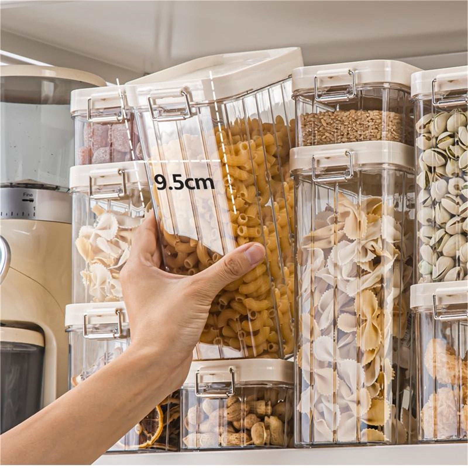 Matoen 4Pcs Clear Airtight Food Storage Containers with Lids, Plastic ...