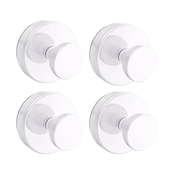 Matoen 4Pcs Stainless Steel Suction Cup Hook Bathroom Towel Holder Utility Shower Hooks Hanger for Towel Storage Kitchen Utensil Vacuum Suction Cup Hooks, White