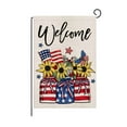 thumbnail image 1 of Matoen 4th of July Floral Garden Flag 12x18 Double Sided Patriotic Memorial Day Independence Day Holiday Outside Decorations Burlap Yard Flag, 1 of 5