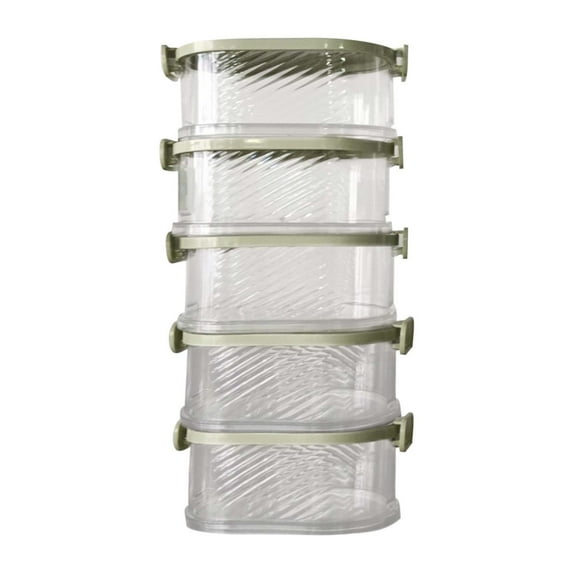 Matoen 5-Layers Refrigerator Organizer Bins Stackable with Lids, Clear Fridge Organizers and Storage, Kitchen Organizer Storage Containers for Fruit, Produce, Spice