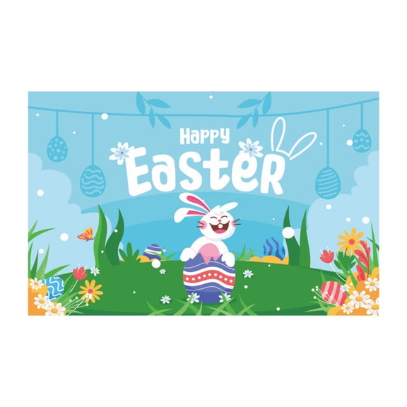 Matoen 59"x35.4" Easter Spring Wooden Wall Backdrop, Bunny Rabbit Eggs Decor for Kids Baby Shower Birthday Party Decor Photography Portrait Studio Booth Props Background