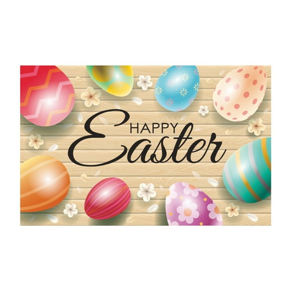 Matoen 59x35.4 inch Happy Easter Backdrop Wooden Wall and Floor Room Easter Backdrops for Photography, Kids Baby Newborn Photoshoot Easter Party Decor Spring Easter Photo Background