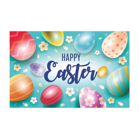 Matoen 59x35.4 inch Happy Easter Backdrop Wooden Wall and Floor Room Easter Backdrops for Photography, Kids Baby Newborn Photoshoot Easter Party Decor Spring Easter Photo Background