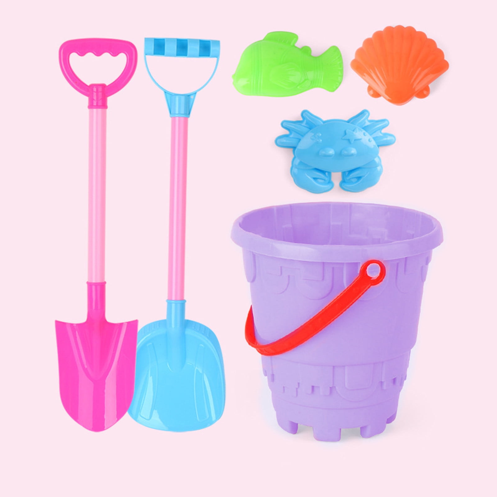 Matoen 6 Piece Beach Sand Toys Set for Kids Shovel, Spade, Bucket