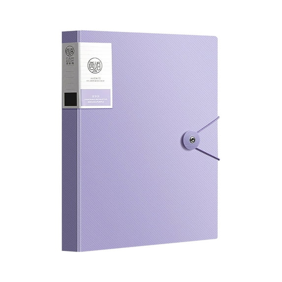 Matoen 60 Pages File Folder A4 Size Accordion Folder Organizer with Snap Closure, Data Book Document Organizer for Home School Office, Purple