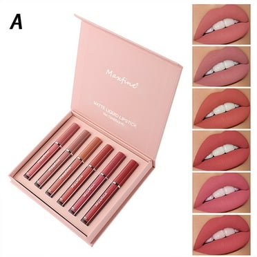 Matoen 6Pcs Matte Liquid Lipstick Set, Matte Lipstick Lip Stain Long Lasting 24 Waterproof Lip Gloss Gift Set for Women