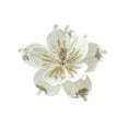 thumbnail image 1 of Matoen 9.4" Artificial Velvet White Magnolia Stems Floral Picks, Christmas Glitter Flowers Poinsettia Ornaments for Xmas Tree New Year Party Home Wedding Office Wreath Decor, 1 of 6