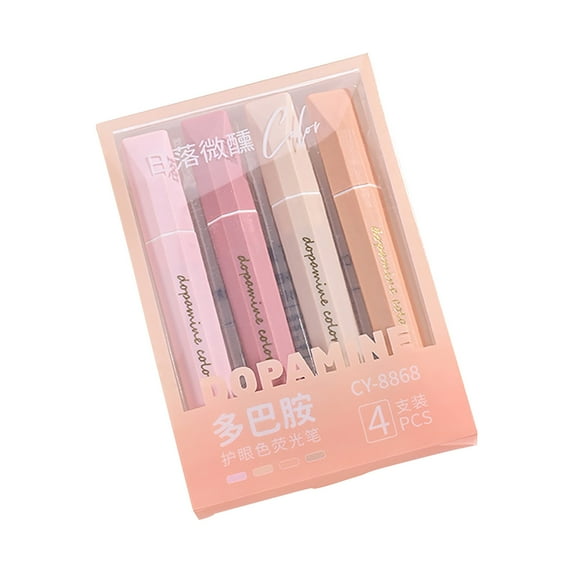 Matoen Aesthetic Highlighters, 4 pcs Highlighter Pastel, Highlighters Assorted Colors, Pastel Highlighter Set, Cute Highlighters