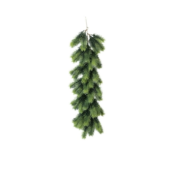 Matoen Artificial Norfolk Pine Garlands, Real Touch Winter Pine Garland, Green Artificial Greenery Garland for Table, Mantle, Wall, Indoor, Outdoor Christmas Decorations (22 inch)