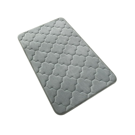 Matoen Bath Mats, Non Slip - Gray 19.6"x31.4" Memory Foam Bathroom Rugs - Quick Dry