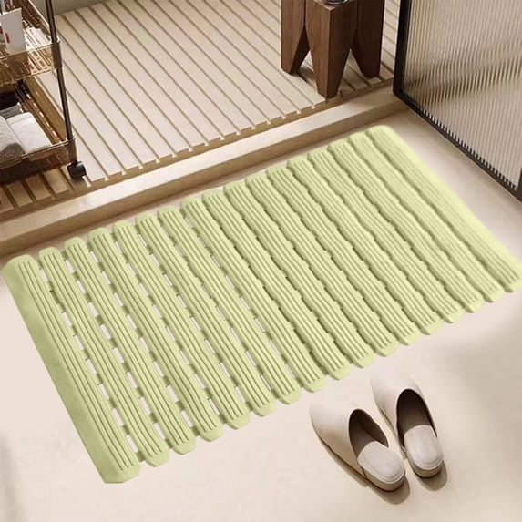 Matoen Bathroom Rugs, Soft Absorbent Non Slip Bath Rug for Tub, Shower, and Floor (27.5x16, Green)