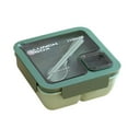 thumbnail image 1 of Matoen Bento Box Adult Lunch Box Portable Plastic Partition Integrated Multi-functional Light Food Bento Box, Green 6.7"x6.7"x3.1", 1 of 5