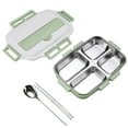 thumbnail image 1 of Matoen Bento Box Adult Lunch Box Stainless Steel Multi Layer Insulated Bento Food Storage Container 1000ml, Green, 1 of 8