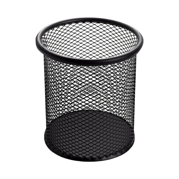 Matoen Black Pen Holder Cup for Desk, Black Wire Mesh Pencil Cup Holder for Desk Office Pen Organizer