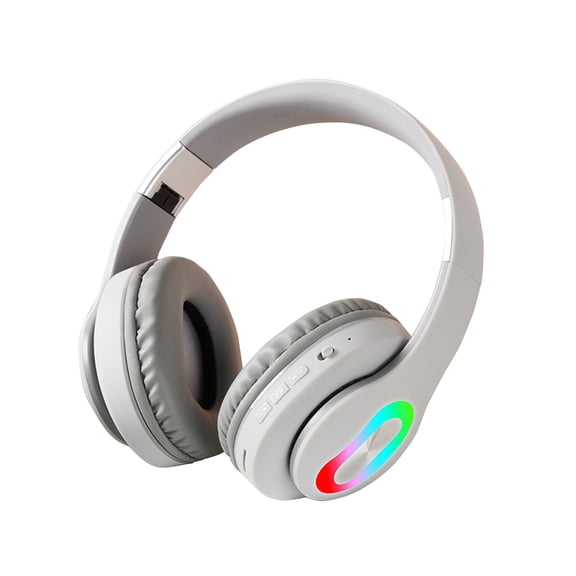 Matoen Bluetooth 5.1 Subwoofer Live Head-Mounted Wireless Headphones-Built-in Mic Stereo Noise Cancellation Foldable Headwears Headset for Sport Gray