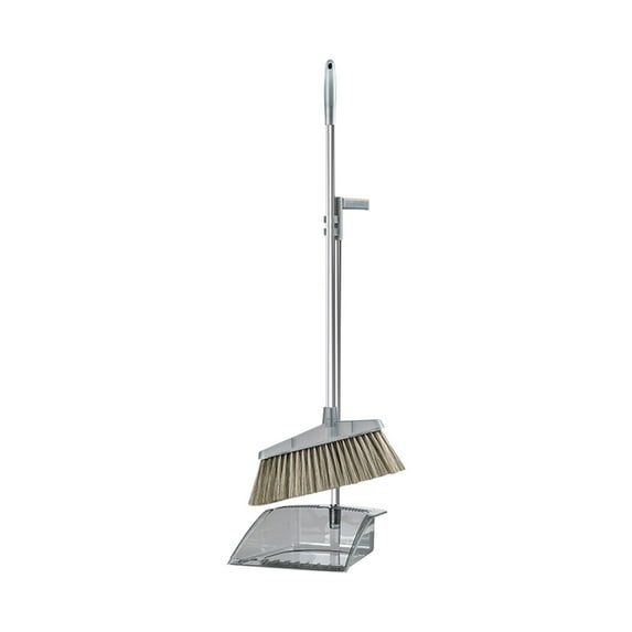 Matoen Broom and Dustpan Set with 33.8" Long Handle for Home Kitchen Room Office Lobby Floor Use Upright Stand Up Stand Up Broom with Dustpan Combo