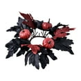 thumbnail image 1 of Matoen Candle Rings, Halloween Black Candle Rings Wreath for Pillar Candle Holder, Maple Leaf Small Wreaths for Fall Thanksgiving Home Table Centerpieces, Door, Wall, Window Decorations, 1 of 8