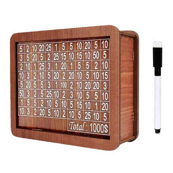 Matoen Cash Vault Wooden Savings Box, Money Box, Coin Bank for Boys and Girls, Adults Money Box with Counter for Savings Goal $1000 Best Gift for Friends