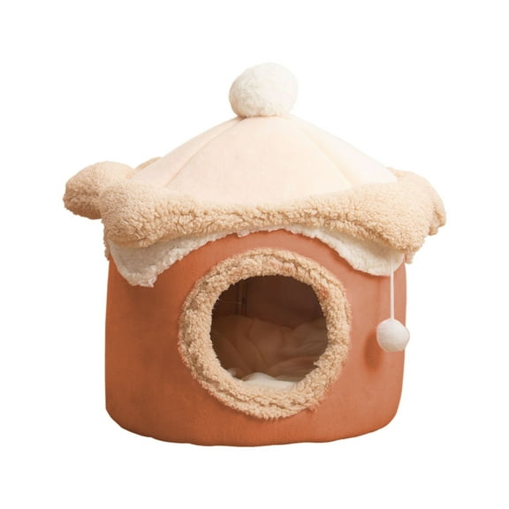 Matoen Cat Bed Cave for Indoor, Suitable for Cat Dome Bed, Hideaway Bed for Indoor Cats with Removable Mattress for Kittens, Cat Tent House for Dual Use (L:16"x16")