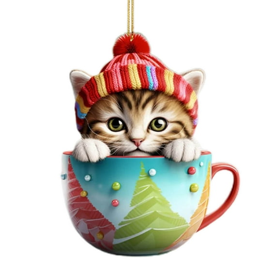 Matoen Cat Christmas Ornament, Holiday Decoration - Funny Cat Christmas Decoration, Cute Cat Lover Gift for Christmas