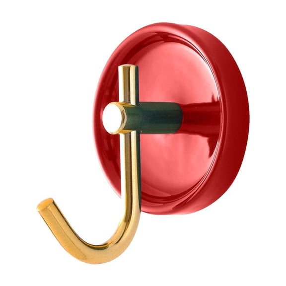 Matoen Ceramic Red Adhesive Hook - No Drill Bathroom & Kitchen Hanger, Strong Stick Wall Hook for Clothes, Towels, Robes (1-Pack)