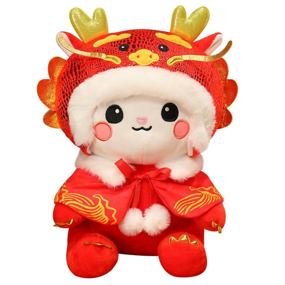 Matoen Chinese Dragon Plush Toys, 2024 Chinese New Year Dragon Plush Toy Decoration, Chinese Spring Festival Plush Toy New Year's Gifts for Kids