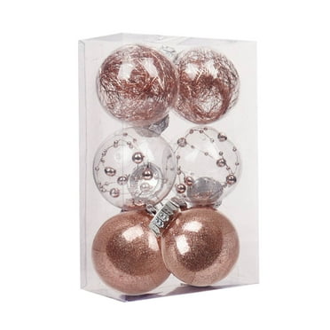 Matoen Christmas Balls Ornaments -6pcs/2.36" Shatterproof Christmas Tree Decorations with Hanging Loop for Xmas Tree Wedding Holiday Party Home Decor(Rose Gold)