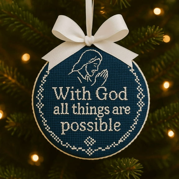 Matoen Christmas Cross Stitch Wall Hanging Inspirational Home Decor Religious Gift for Housewarming Wedding Anniversary