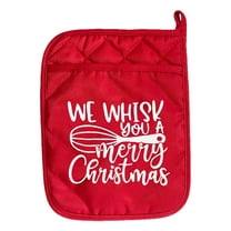 Matoen Christmas Potholders with Pocket Potholder Kitchen Hot Pad Oven Mitts Farmhouse Hot Potholders Cookie Bag for Christmas Kitchen Gift Cooking Baking