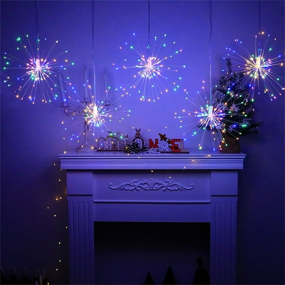 Matoen Christmas String Lights Copper Wire Lights, 90 LED Decorative Hanging Starburst Lights Christmas Indoor Outdoor Decoration