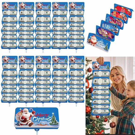 Matoen Christmas Surprise Party Money Box with 10 Card Slots, Festive Holiday Gift Storage & Decoration for Holiday Gatherings