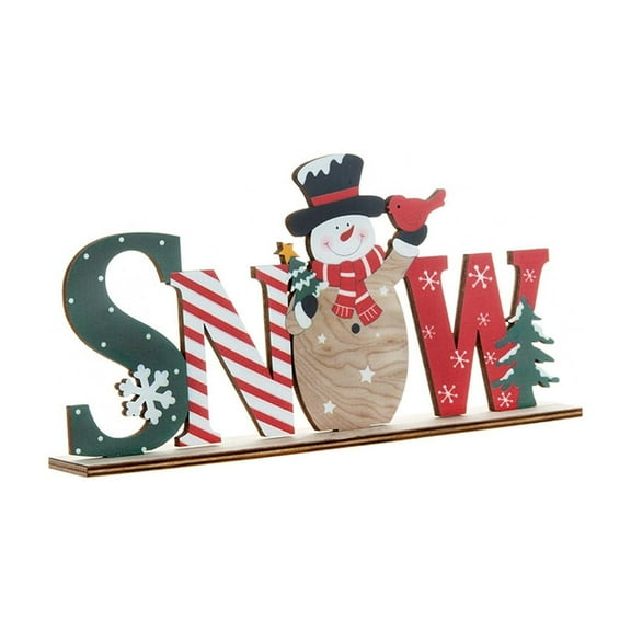 Matoen Christmas Table Signs Decorations Wooden Centerpiece Tabletop Santa Claus Wood Desktop Decor for Kitchen Home Xmas Holiday Party Supplies