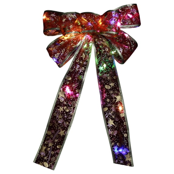 Matoen Christmas Tree Bow LED Ribbon Bows Christmas Tree Ornaments Tree Topper Christmas Decoration for Home Christmas Tree Wreaths Decoration