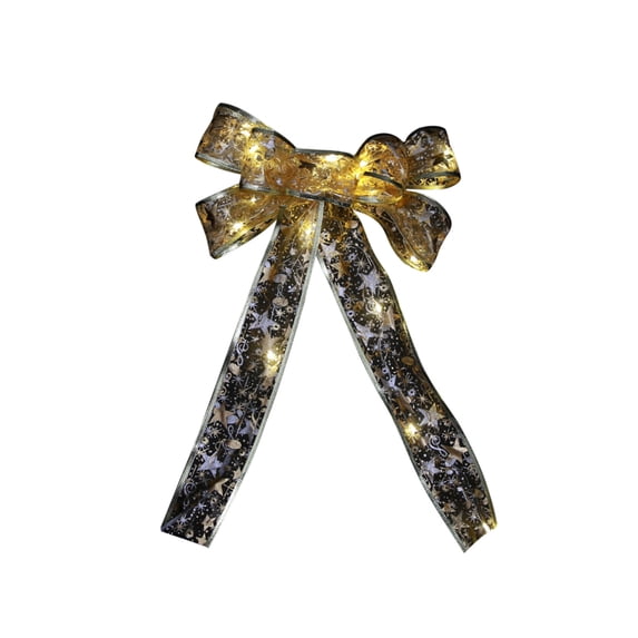 Matoen Christmas Tree Bow LED Ribbon Bows Christmas Tree Ornaments Tree Topper Christmas Decoration for Home Christmas Tree Wreaths Decoration