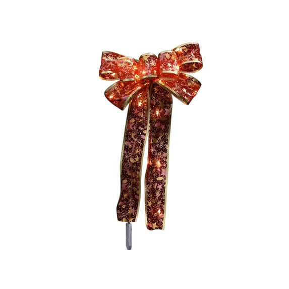 Matoen Christmas Tree Bow LED Ribbon Bows Christmas Tree Ornaments Tree Topper Christmas Decoration for Home Christmas Tree Wreaths Decoration