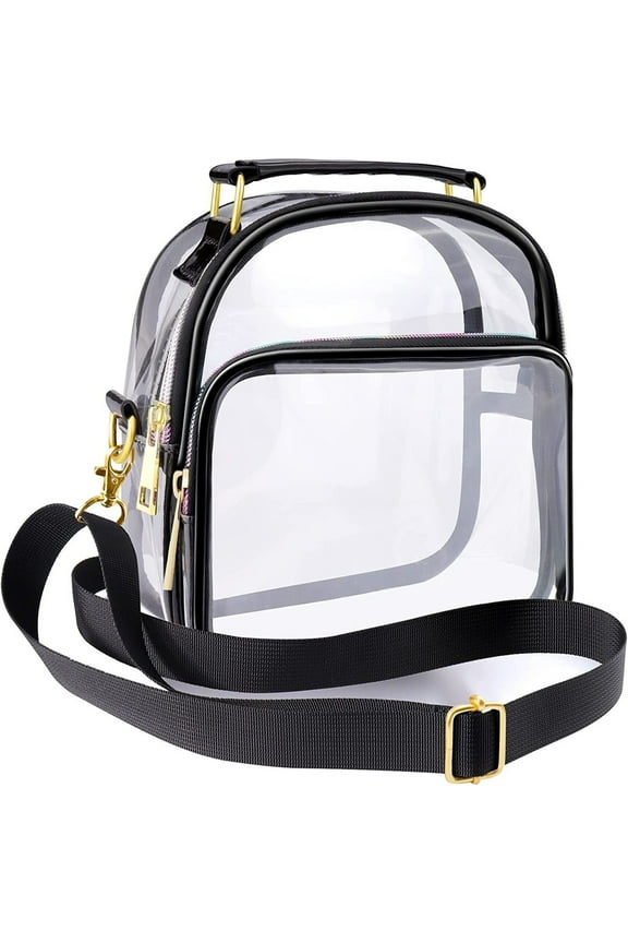 Clear Bag Stadium Approved Crossbody, Small Clear Purses for Women and Men, Transparent Concert Bags Clear Messenger Bag