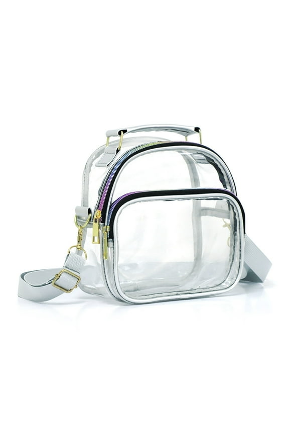 Clear Bag Stadium Approved Crossbody, Small Clear Purses for Women and Men, Transparent Concert Bags Clear Messenger Bag