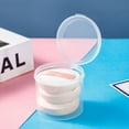 thumbnail image 1 of Matoen Clear Round Plastic Storage Box - Organizer for Cotton Swabs, Toothpicks & Coffee Cups, Mini Transparent Bucket for Air Puff & Small Items (2-Pack), 1 of 6