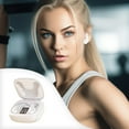 thumbnail image 1 of Matoen Clip-On Open Ear Headphones Wireless Bluetooth 5.3 Sports Earbuds Built-in Microphone with Charging Case for Running White, 1 of 8