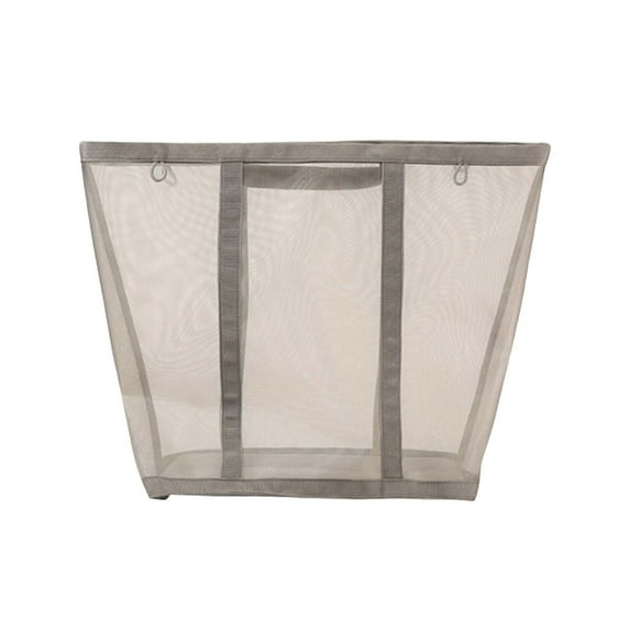 Matoen Collapsible Laundry Basket Strong Mesh Laundry Hamper for Laundry Foldable Hampers with Side Pocket Reinforced Handles for Bathroom, Kids Room, College Dorm or Travel, Grey