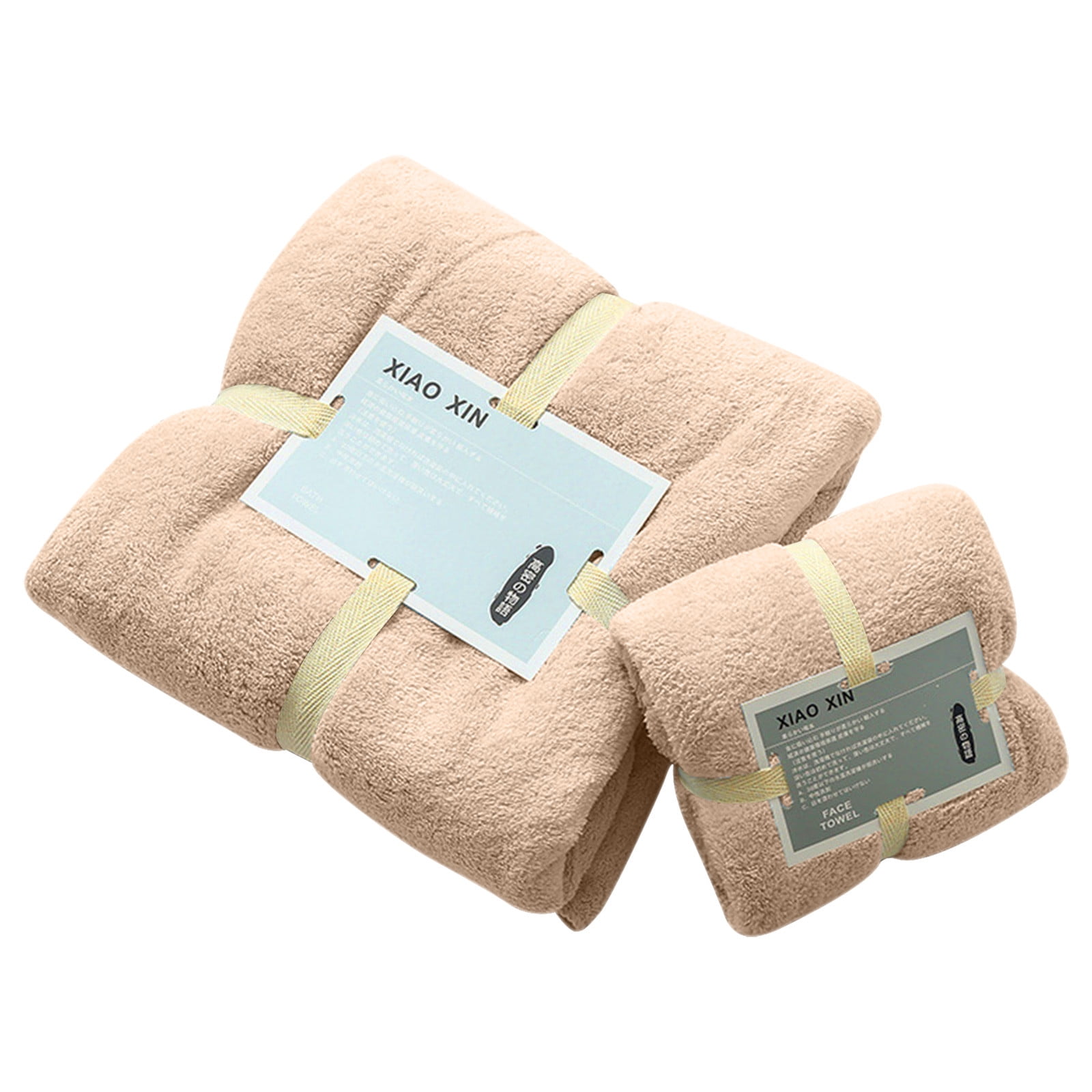 Matoen Cotton Soft Bath Towels Set for Adults Includes 1 Bath Towel 1 Face Towel Khaki Walmart