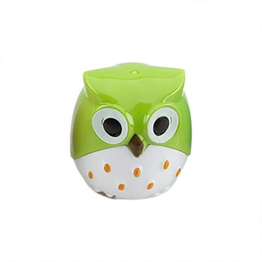 Matoen Cute Owl Pencil Sharpener with 2-Holes, Plastic Colored Manual Handheld Small Compact Sharpeners for Student Youngster Classroom Stationery Supplies