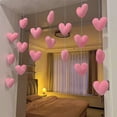 thumbnail image 1 of Matoen Cute Pink Plush Door Curtain, Self-Adhesive Window Curtain Decorations, Valentine's Day Plush Love Heart Door Curtain for Girls Bedroom 37 L x 26" H, 1 of 6