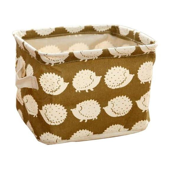 Matoen Decorative Collapsible Rectangular Fabric Storage Bin Organizer Basket with Handles for Clothes Storage, Green