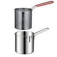 thumbnail image 1 of Matoen Deep Fryer Pot, Small Stainless Steel Deep Frying Pot, 304 Stainless Steel with Oil Drip Drainer Rack, 5 inch/ 3Quart, for Kitchen French Fries, Chicken, 1 of 7