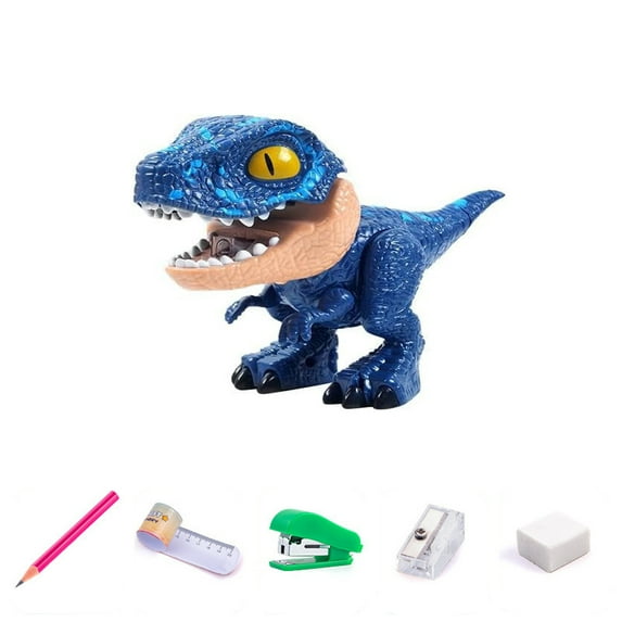 Matoen Dinosaur Pencil Sharpener for Kids 5 In 1 Dinosaur Stationery Set Dinosaur Model Toys with Pencil Sharpener and Eraser