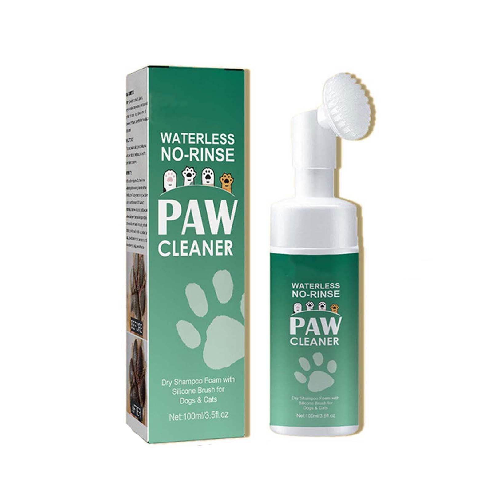 PETRIBE Dog Paw Cleaner Brush - Waterless Cleaning Shampoo With Rose Scent, Silicone Bristles For Muddy Paws, Portable